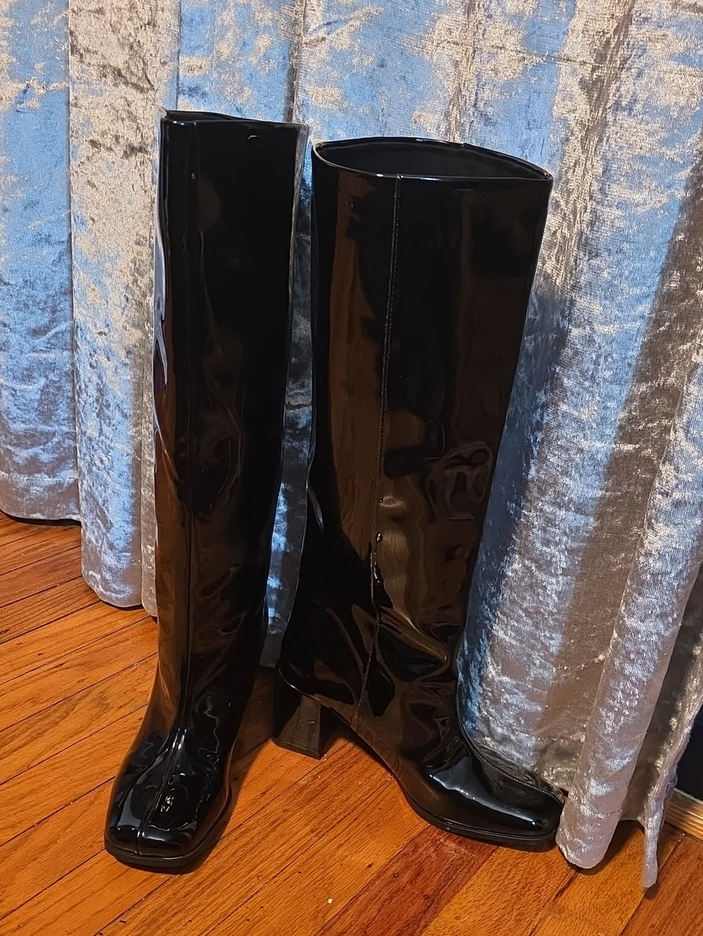 Zara Size 39 Black Patent Go Go Boots